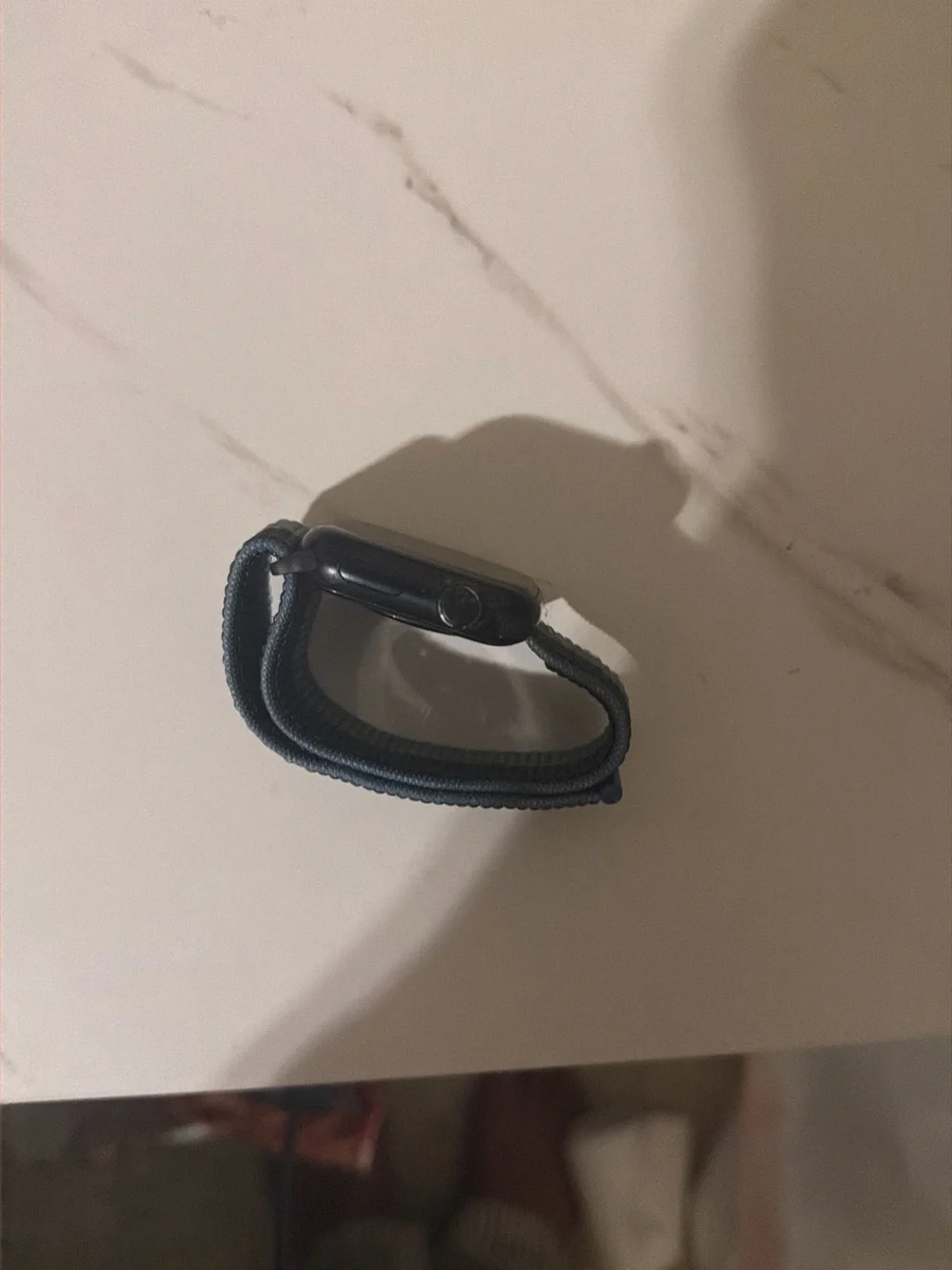 Smartwatch with Green Nylon Sport Loop Band